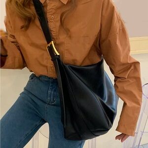 Brand new Black Faux Leather Crossbody Tote - Women Bags